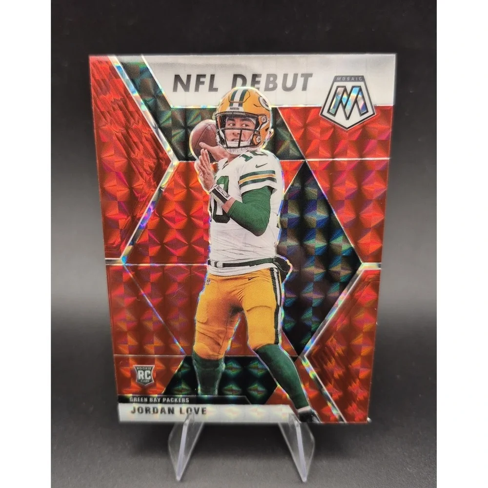 2020 Panini‎ Mosaic Jordan Love #264 NFL Debut Red Mosaic Prizm (RC) Packers